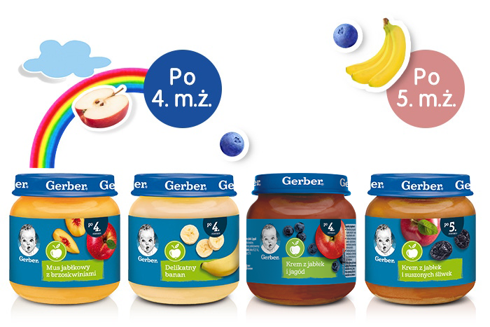 Produkty Gerber dla dzieci w wieku od 4 do 5 miesięcy