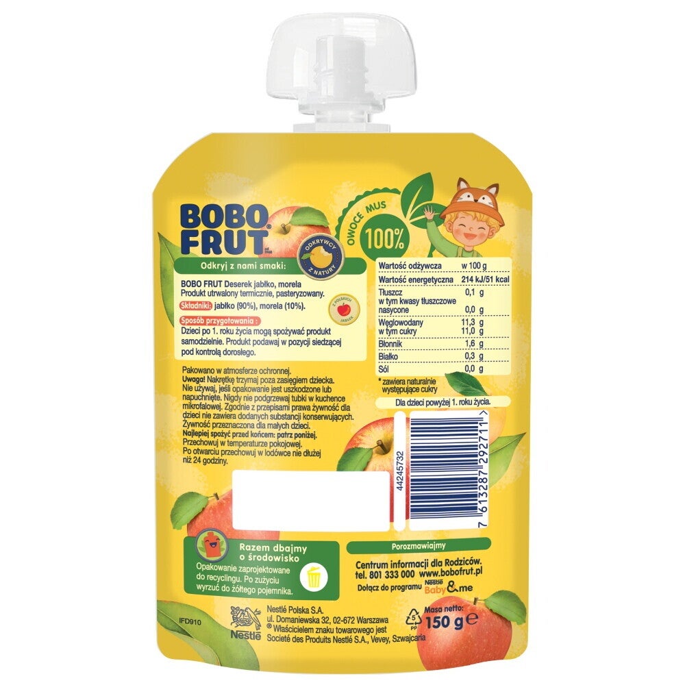 BOBO FRUT Deserek Jabłko, morela