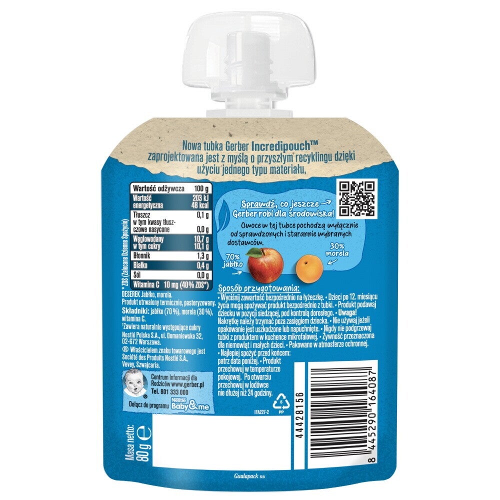 Gerber Deserek Jabłko morela