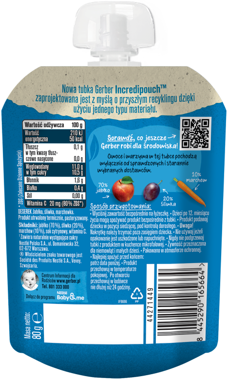 Jabłko śliwka marchewka etykieta