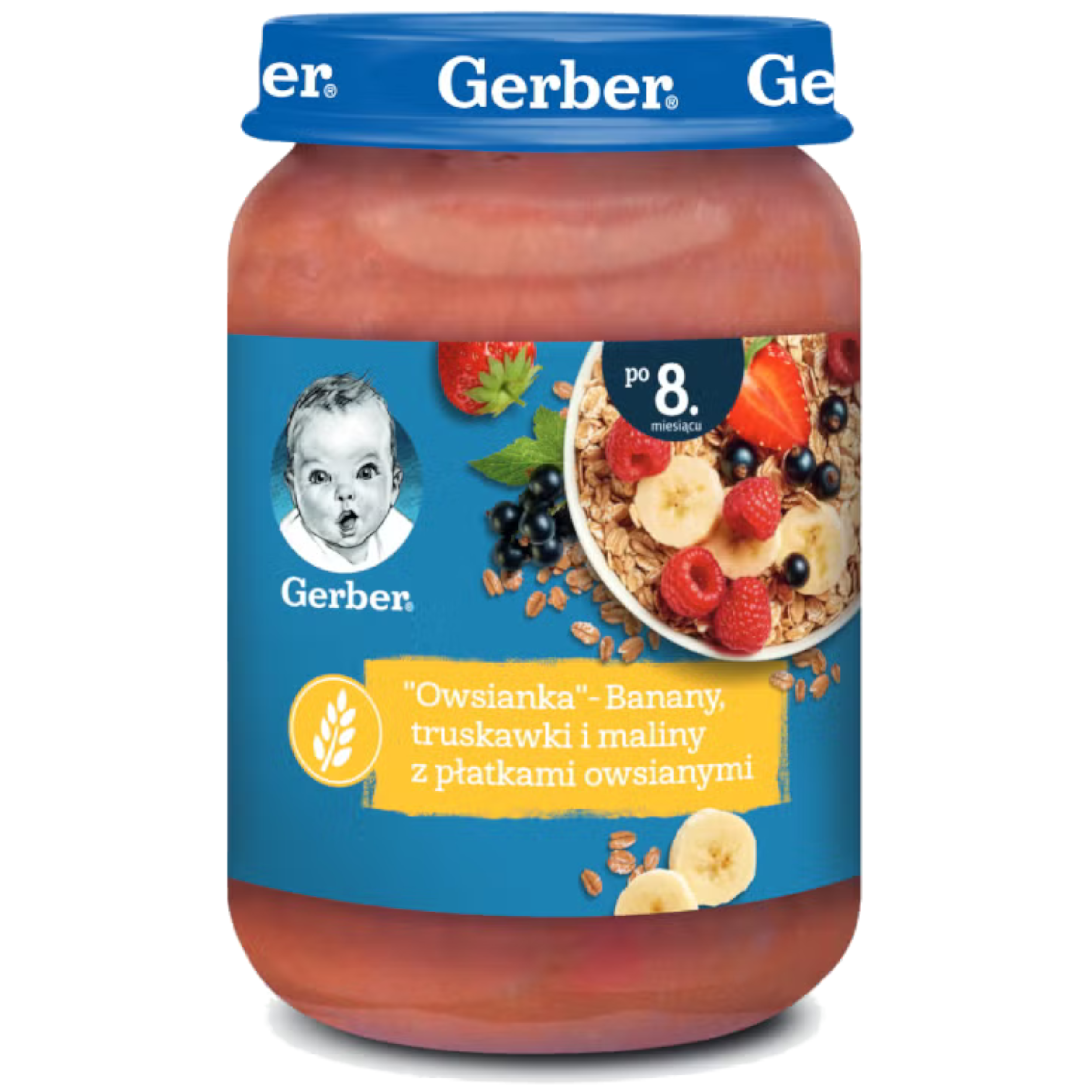Gerber „owsianka” banany, truskawki i maliny z płatkami owsianymi