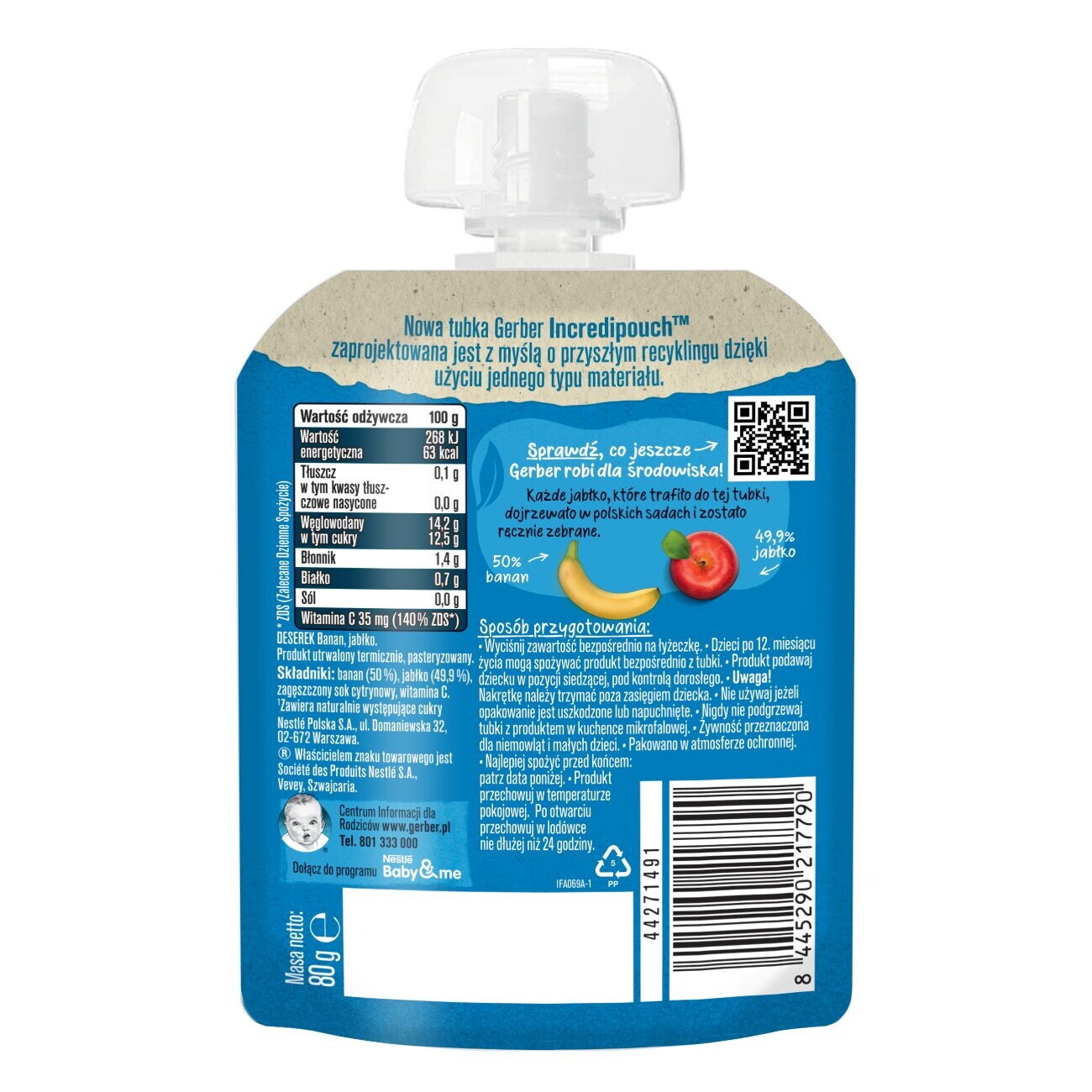 Gerber Deserek jabłko banan