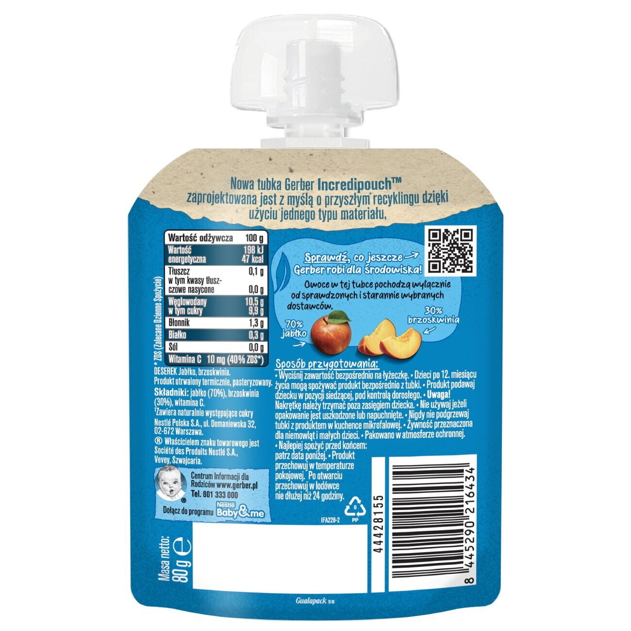 Gerber Deserek jabłko, brzoskwinia