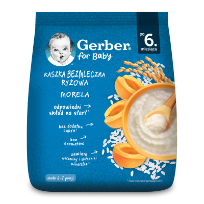 Gerber Kaszka bezmleczna ryżowa Morela