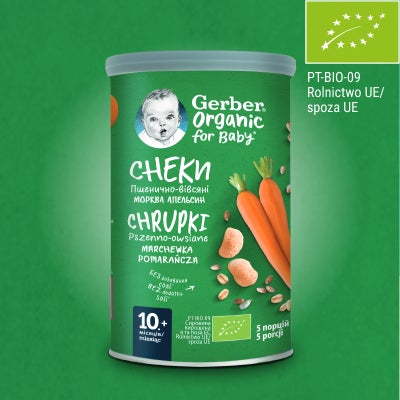 Gerber Organic Nutri Puffs Chrupki pszenno-owsiane Marchewka Pomarańcza