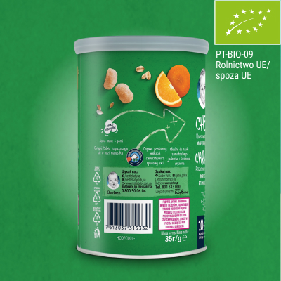 Gerber Organic Nutri Puffs Chrupki pszenno-owsiane Marchewka Pomarańcza