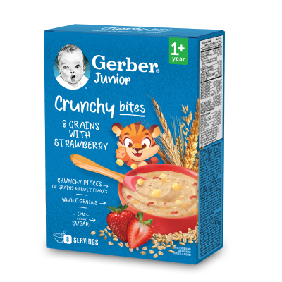 Gerber Junior  Crunchy bites Kaszka  8 zbóż z truskawką