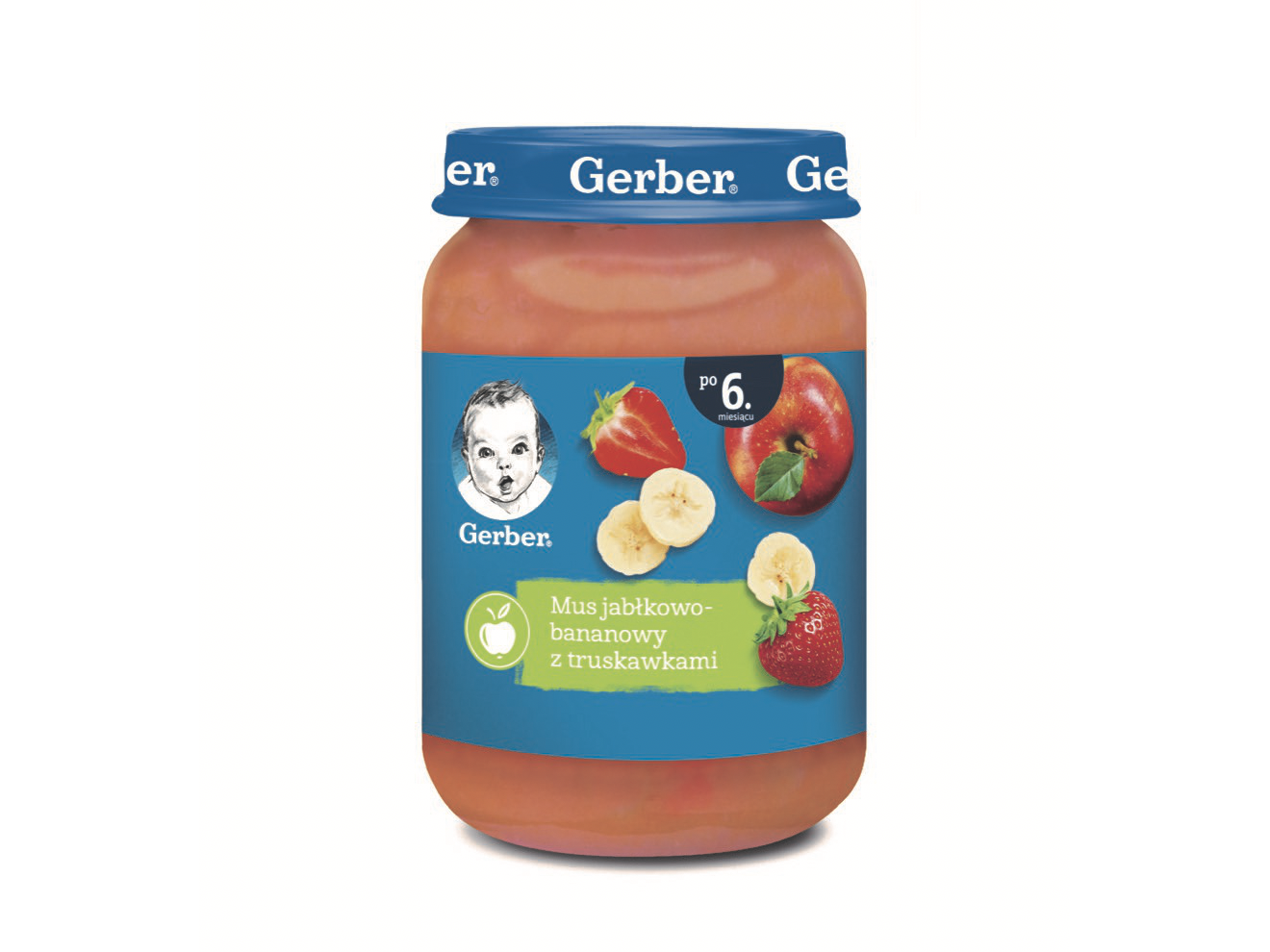 mus jabłkowo-bananowy z truskawkami