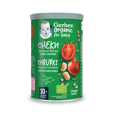 Gerber Organic Nutri Puffs Chrupki pszenno-owsiane Pomidor Marchewka