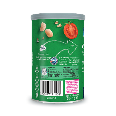 Gerber Organic Nutri Puffs Chrupki pszenno-owsiane Pomidor Marchewka