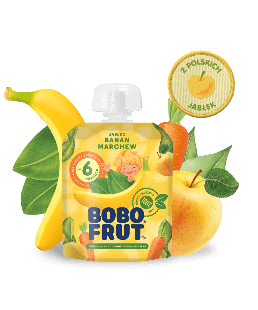 BOBO FRUT deserek Jabłko, banan, marchew