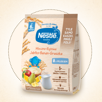 Nestlé Kaszka mleczno-ryżowa Jabłko-Banan-Gruszka