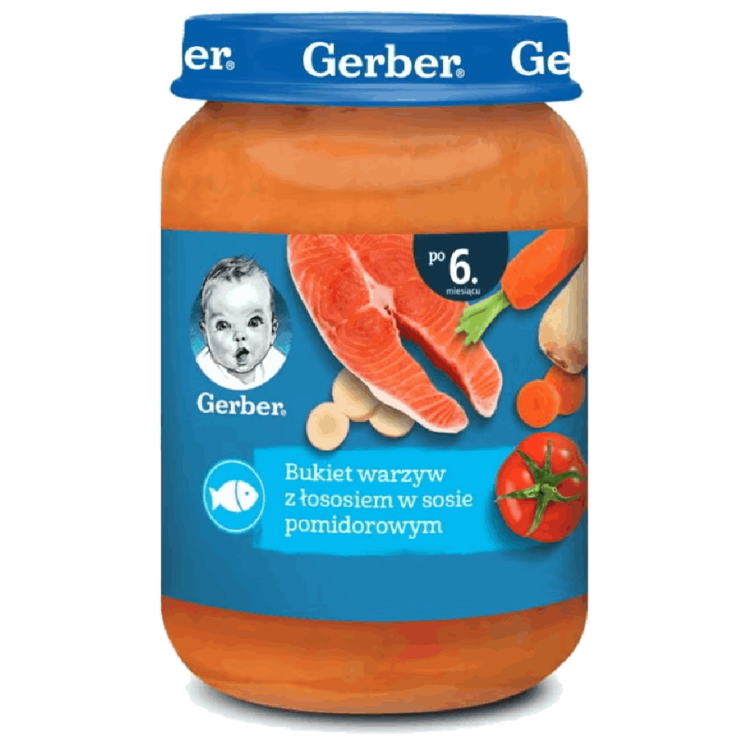 Gerber bukiet warzyw z łososiem w sosie pomidorowym