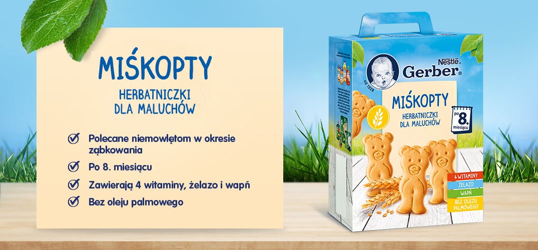 Gerber Miśkopty Herbatniczki dla niemowląt i małych dzieci zalety