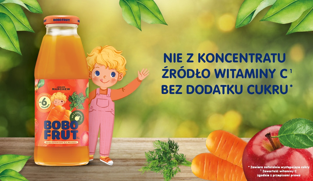 BOBO FRUT nektar owocowo-warzywny jabłko-marchewka - benefity