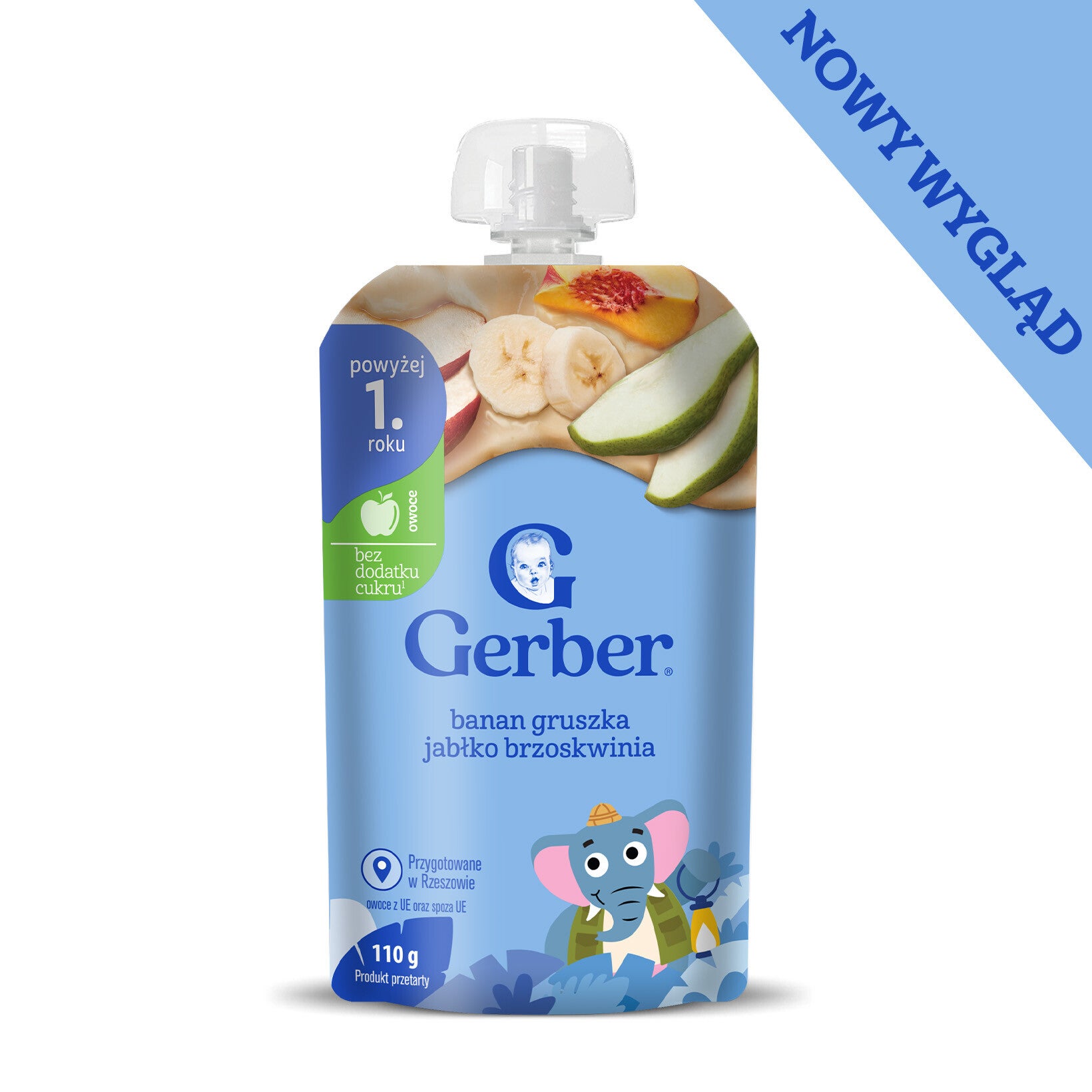 Gerber Banan, gruszka, jabłko, brzoskwinia