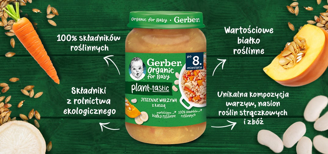 Gerber Organic Plant-tastic Jesienne warzywa z kaszą benefity