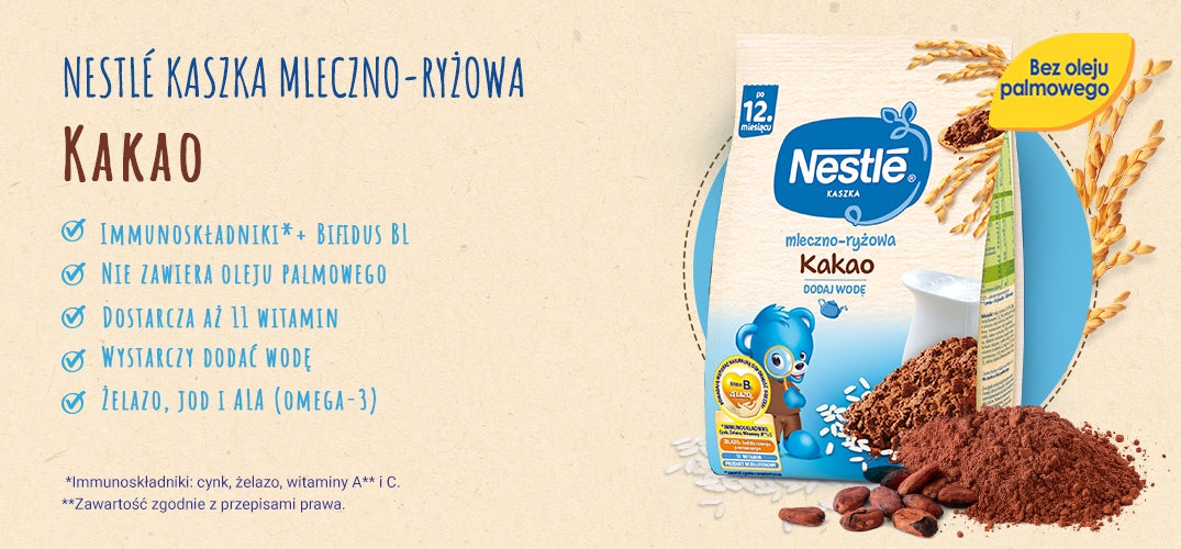 Nestlé Kaszka mleczno-ryżowa Kakao