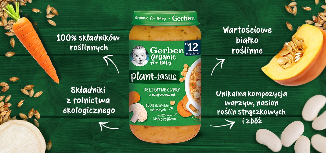 Gerber Organic Plant-tastic Delikatne curry z warzywami-benefity