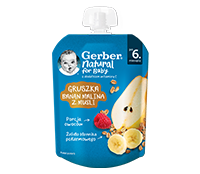 Gerber Deserek Gruszka banan malina z musli gramatura