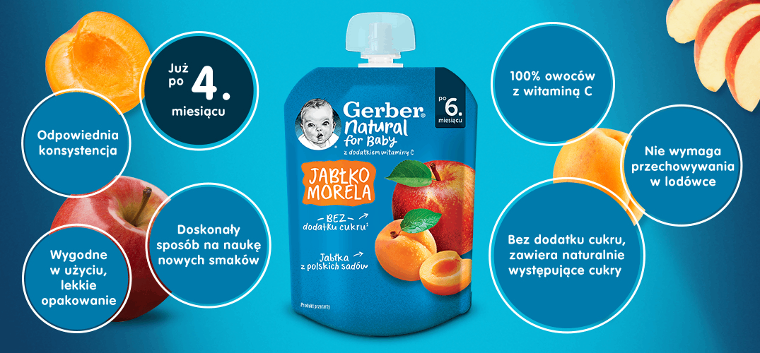 Gerber Deserek Jabłko morela benefity