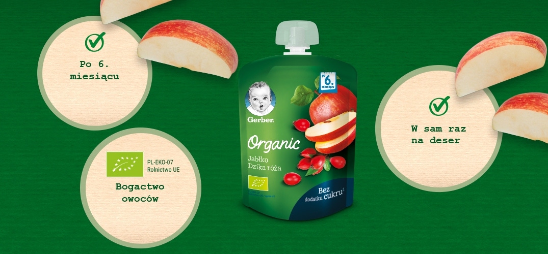 Gerber Organic Jabłko Dzika róża benefity