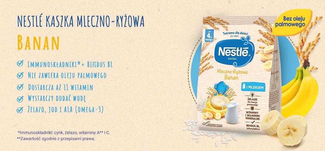 Nestlé Kaszka mleczno-ryżowa Banan