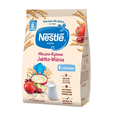 Nestlé Kaszka mleczno-ryżowa Jabłko Wiśnia gramatura