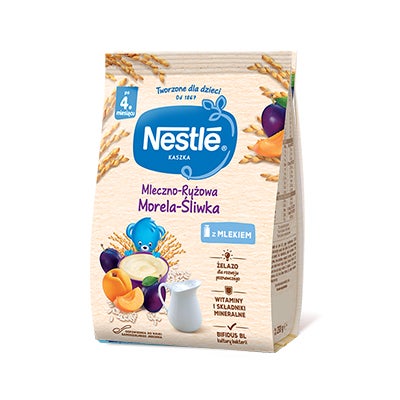 Nestlé Kaszka mleczno-ryżowa Morela Śliwka gramatura