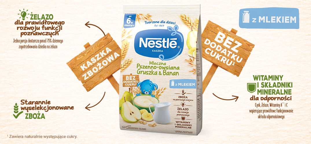 kaszka mleczna pszenno-owsiana Gruszka & Banan - zalety produktu