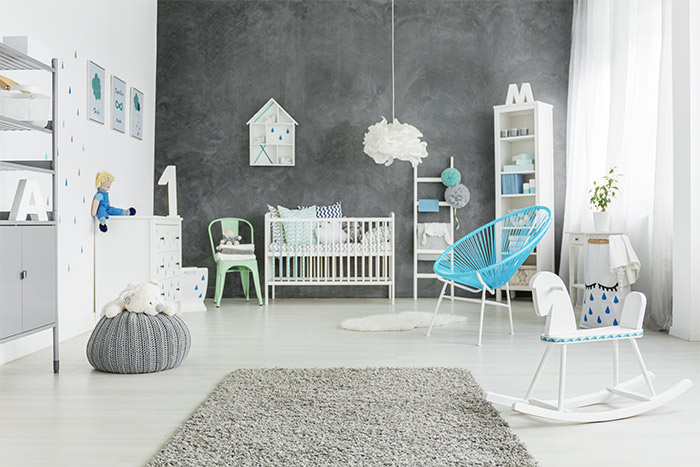 gray room for baby boy
