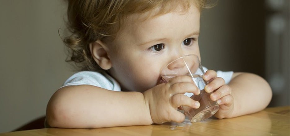 Baby drinking water