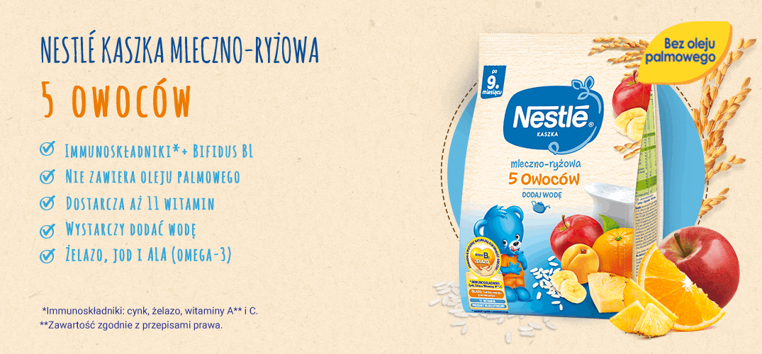 Nestlé Kaszka mleczno-ryżowa Banan