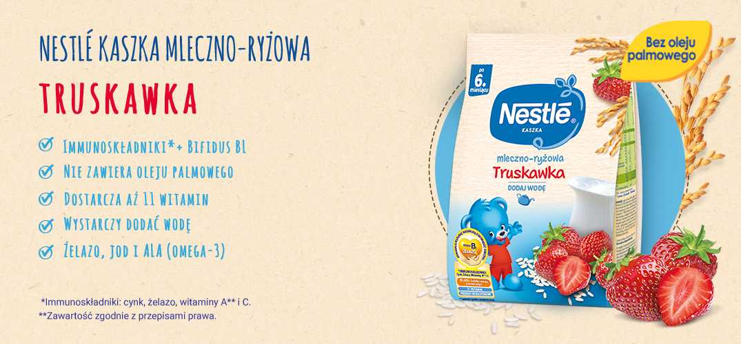 Nestlé Kaszka mleczno-ryżowa Truskawka