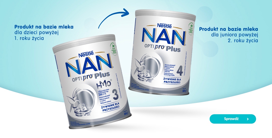 NAN OPTIPRO Plus 3 HMO produkt na bazie mleka
