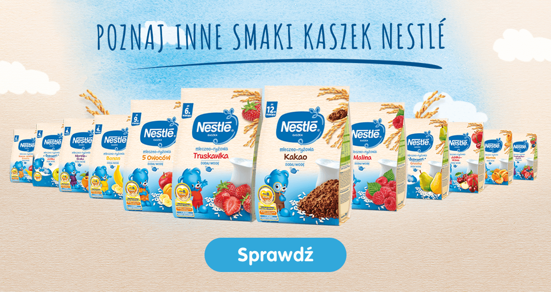 banner nestlé kaszka mleczna ryżowo-kukurydziana truskawka banan