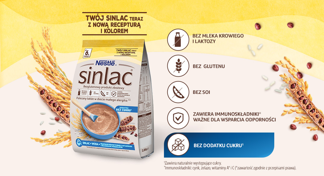 Nestle Sinlac bez cukru - benefity