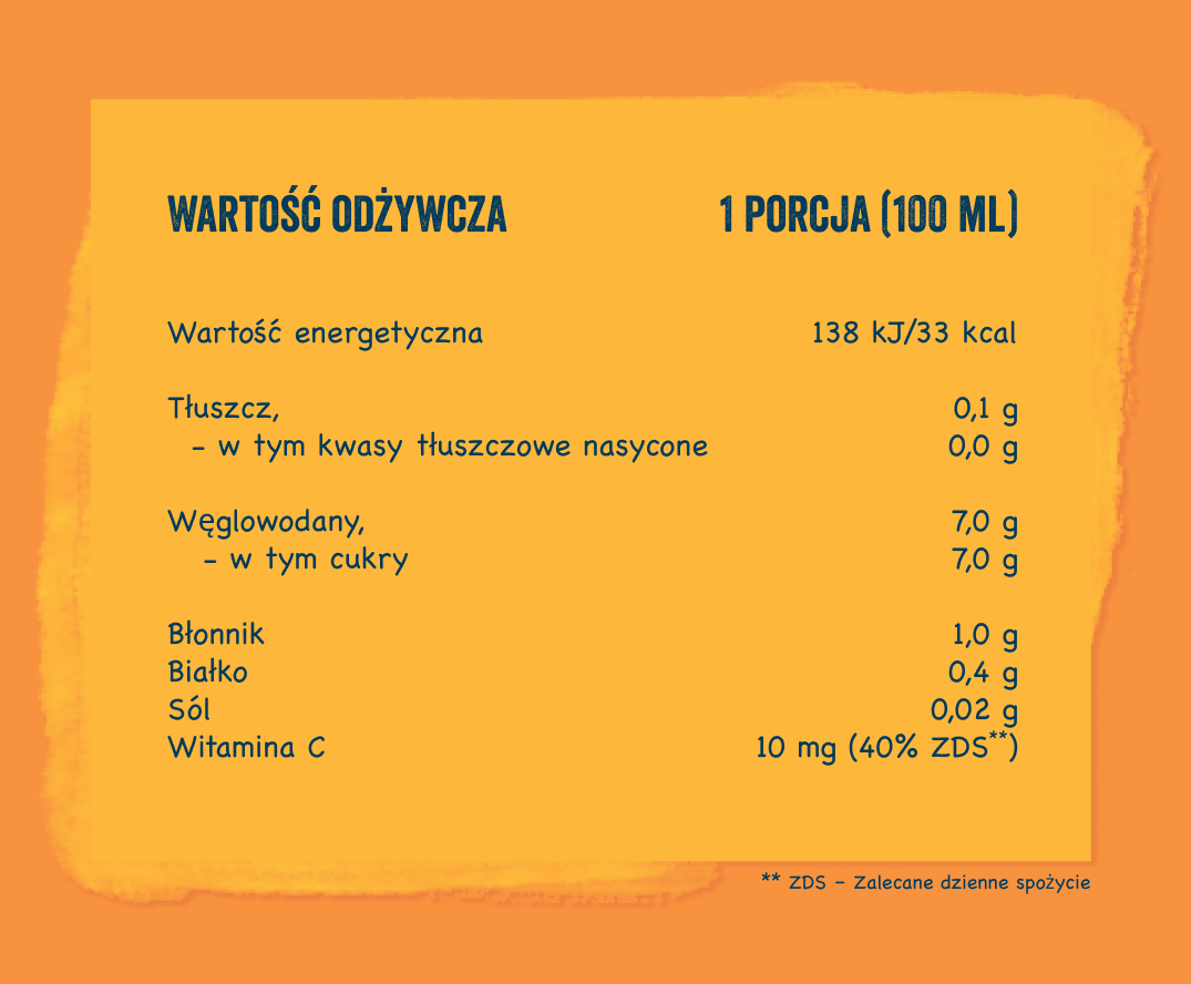 Bobo frut Nektar owocowo-warzywny jabłko, banan, marchewka - tabela wartości