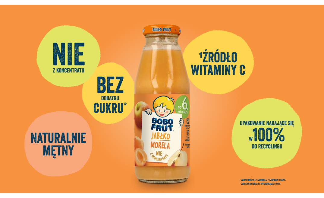 BOBO FRUT nektar owocowy jabłko-morela - benefity
