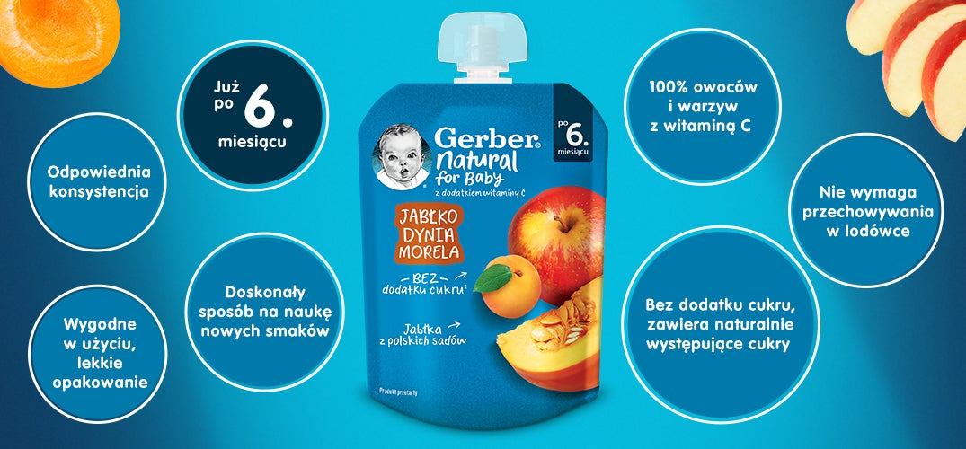 Gerber deserek w tubce jabłko dynia morela benefity produktu