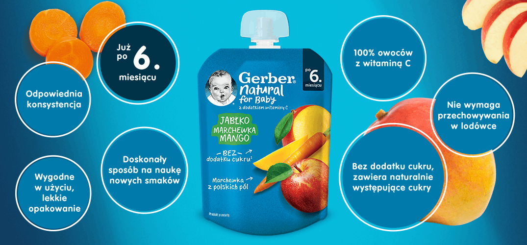 Gerber deserek w tubce jabłko marchewka mango benefity produktu