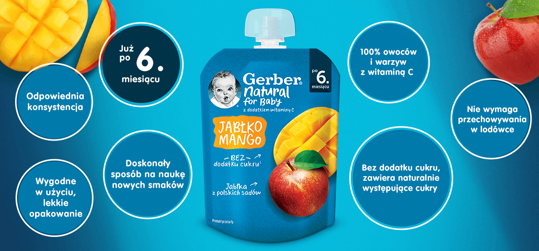 Gerber deserek w tubce jabłko mango benefity produktu