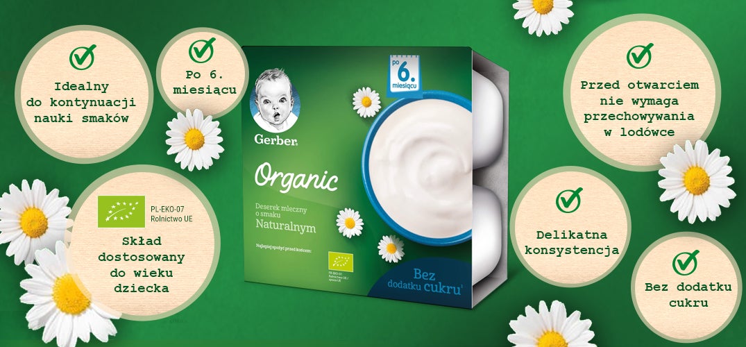 Gerber Organic o smaku naturalnym