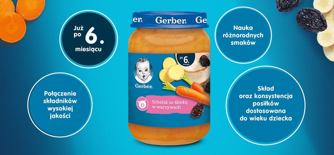 Gerber Tradycyjny schabik ze śliwką w warzywach zalety