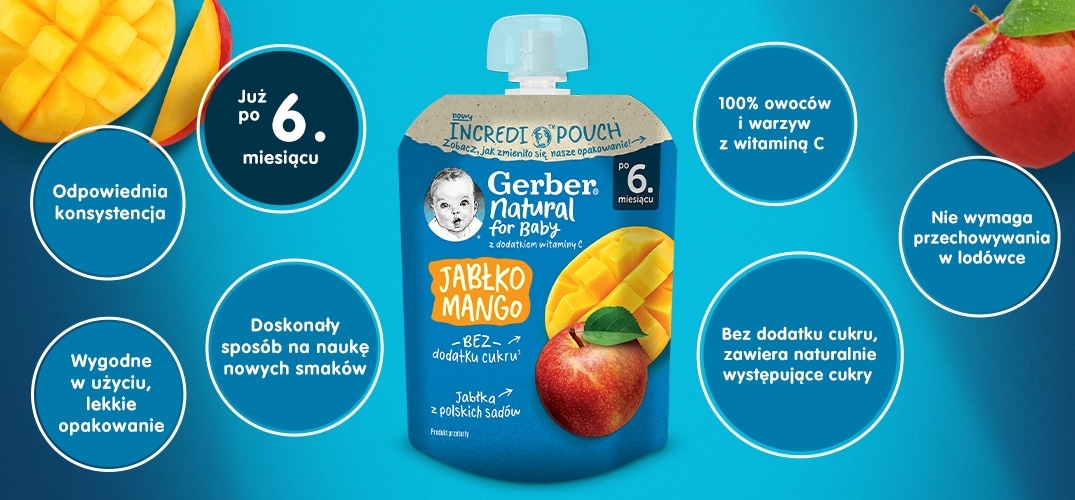 Gerber deserek w tubce jabłko mango benefity produktu