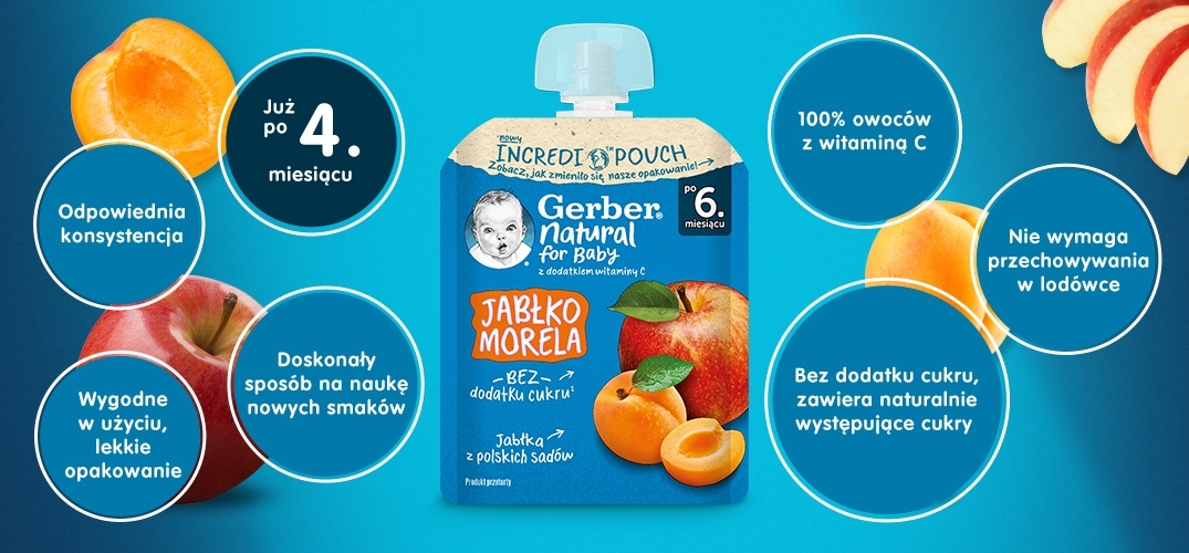 Gerber Deserek Jabłko morela benefity