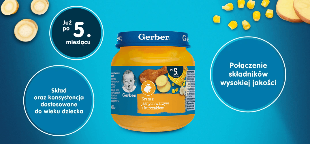 Gerber Krem z jasnych warzyw z kurczakiem - benefity 