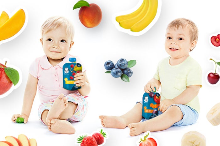 baby with products