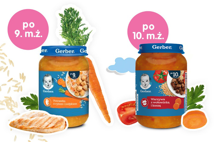 Produkty Gerber po 9. i 10. miesiącu życia