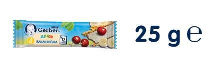 Gerber JUNIOR Batonik owocowo-zbożowy Banan wiśnia gramatura